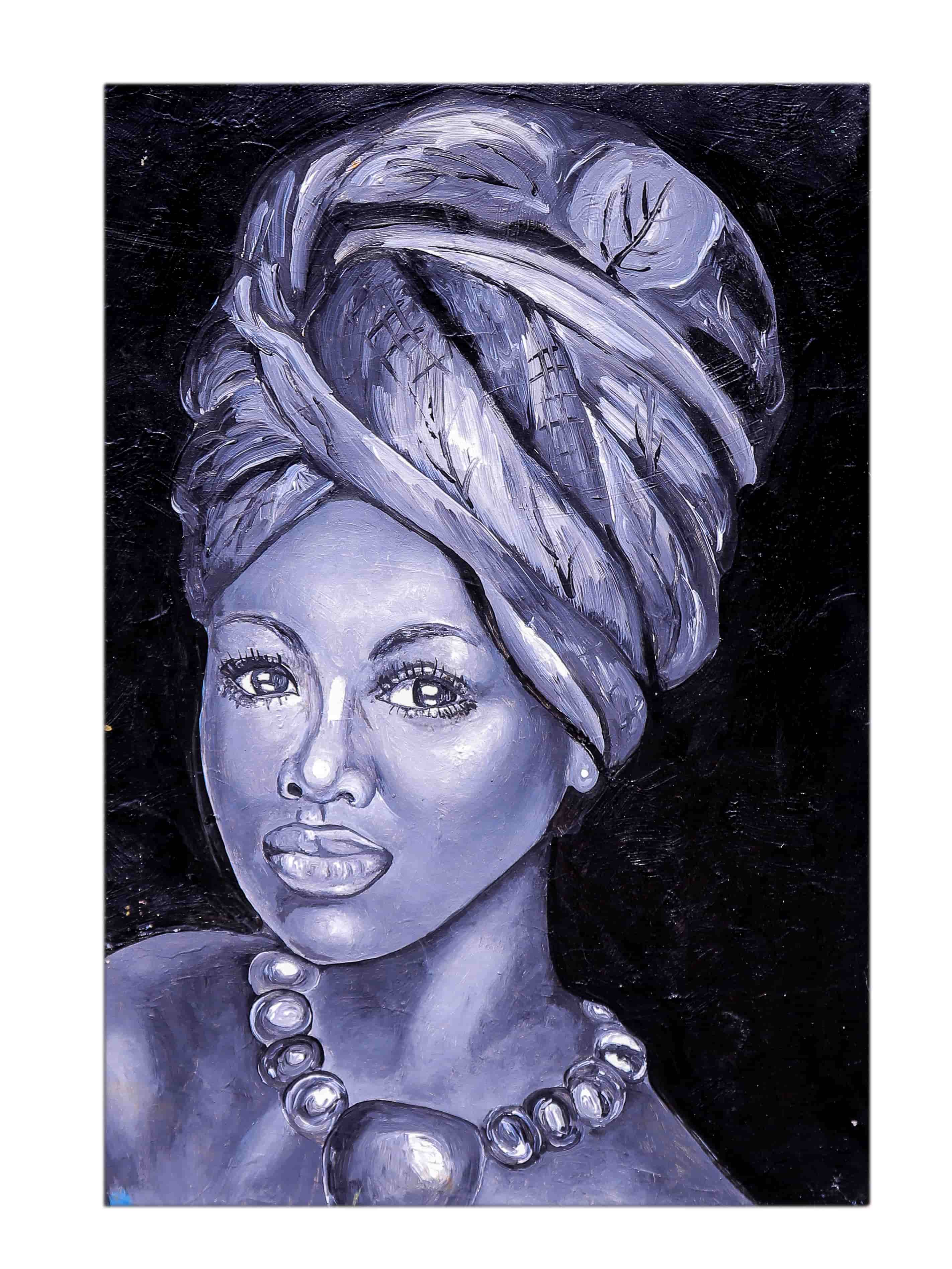 Woman, grey and Veild