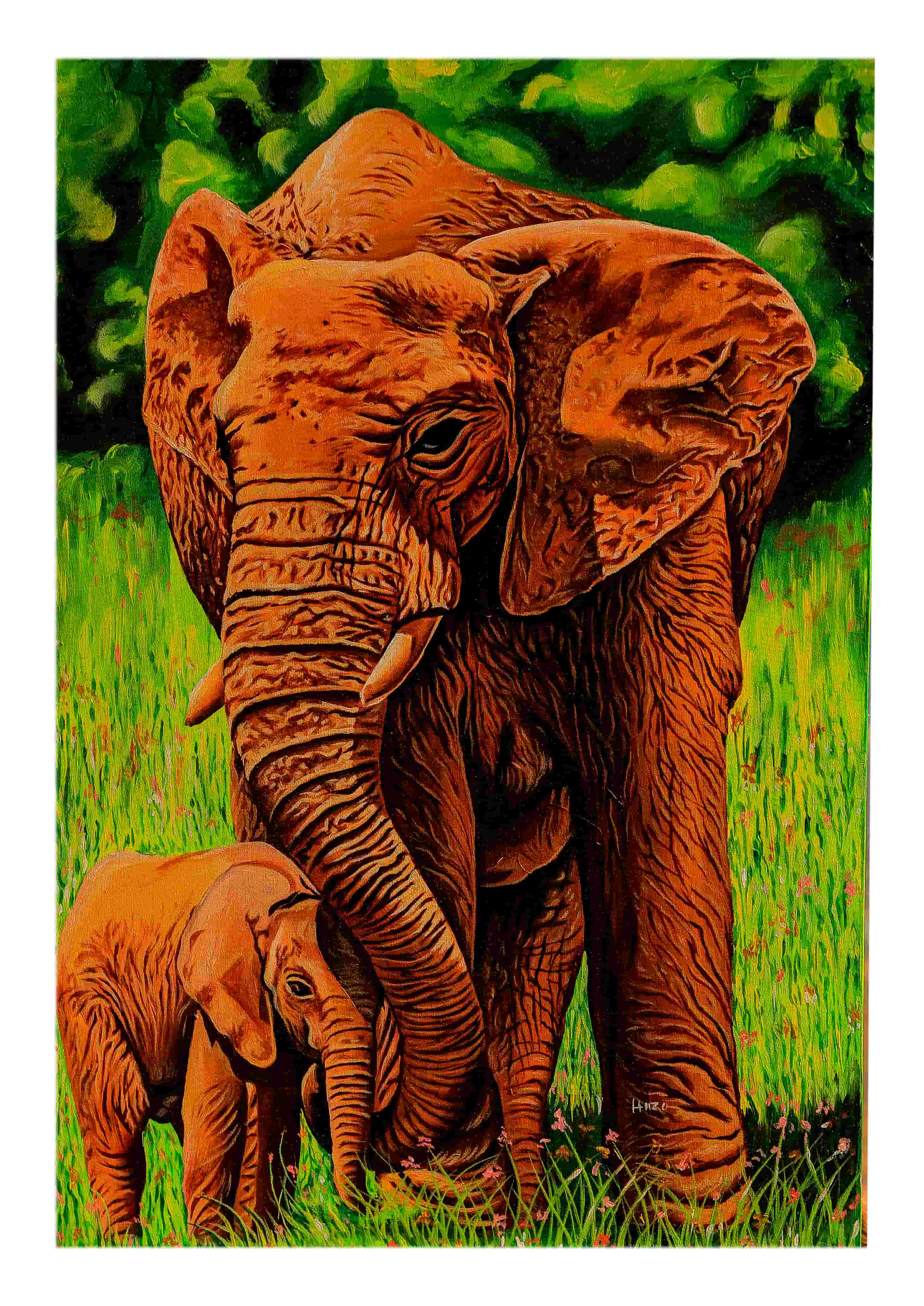 The Mother and Kid Elephant